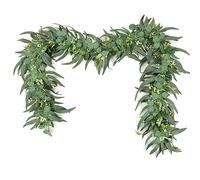 UXORSN 2Pcs Artificial Eucalyptus Garland with Willow Leaves Fake Hanging Greenery Vines Faux Fern Foliage Ivy Table Runner Garland Fake Hanging Plant for Wedding Party Home Decoration