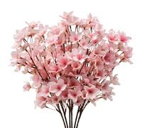 UXORSN 6PCS Artificial Cherry Blossom Branches Spring Decor 15.7inch Fake Peach Flower Stems Pink Faux Silk Cherry Flowers Bulk Floral Plants for Vase Wedding Bouquets Table Centrepiece Decoration