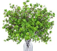 UXORSN Babys Breath Artificial Flowers 10PCS Green Fake Flowers Gypsophila Silk Flowers DIY Bouquet UV Resistant Faux Plants for Indoor Outdoor Vase Office Wedding Table Centerpiece Party Decor