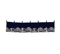 UXOWOXU Pole Type Sea Wave Doorway Long Noren Curtain for Japanese Restaurant Decoration 40×180CM