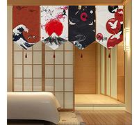 UXOWOXU Set of 4 Japanese Culture(Fuji Crane Sea Wave) Short Type Doorway Triangle Flag Noren Door Curtain for Home Decoration a 11.8(W) x 19.6(L)
