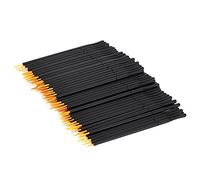 Uxsiya 100 Pcs Disposable Eyeliner Brush, Nylon Tip, PP Handle, Black, For Eyelining, Lip Liner