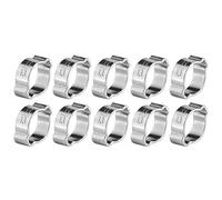 Uxsiya 10pcs Zinc Plated Iron Galvanized Two Ear Hose Clamp, Double Ears Hose Clamp Hose Fastener for Fule Petrol Pipe Tube(11-13Mm)