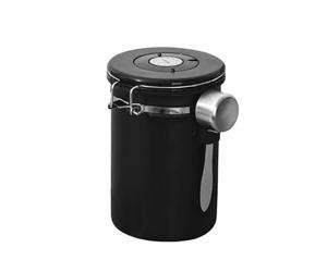 Uxsjakjsd 1.8L Sealed Container 304 Stainless Steel with Dated Coffee Jar Exhaust Valve Storage Container A