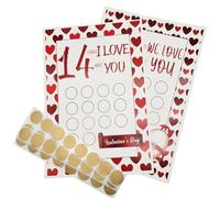 Uxsjakjsd 14 Things Scratch Off Advent Calendar Valentine'S Day Scratch-Off Valentine'S Day Countdown Craft for Kids,Custom Gift for Daughter