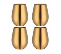Uxsjakjsd 17 Oz Stainless Steel Stemless Wine Glass Set for Pool, Camping, Cookouts, Travel - 4 Pack