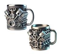 Uxsjakjsd 2-Pack V6 & V8 Engine Coffee Mugs with Insulated Handles - Ideal Car Lover'S Gift