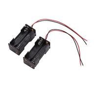 Uxsjakjsd 2pcs Black 2-Layers 4 x 1.5V AAA Battery Holder Case Box w Wire Leads