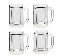 Uxsjakjsd 4 Pcs Frozen Beer Mugs Double Wall Gel Frosty Freezer Mugs for Home Bar Accessories, Beer Gifts