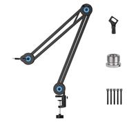 Uxsjakjsd 5/8 Conversion Screw Mic Stand Universal Microphone Long Arm Stand with Load Bearing Bracket and 360 Degree Rotation