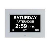 Uxsjakjsd 7 Inch Digital Calendar Alarm Clock Photo Frame Media Player,Large Dementia Alzheimers Clock
