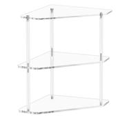 Uxsjakjsd Acrylic Triangle End Table - 3 Tier Corner Side Table - Small Corner Table for Living Room, Bedroom, Bathroom