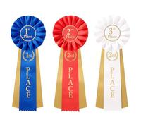 Uxsjakjsd Award Ribbon Set 3 PCS, 1st 2nd 3rd Place Ribbons Rosette, Satin Participation Winner Victory Ribbons