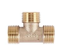 Uxsjakjsd Brass T Shape Water Pipe Equal Male Tee Adapter Connector 1/2" Thread