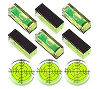Uxsjakjsd Bubble Level 9 Piece Set- Mini Magnetic Square, Circular Spirit Levels, Small Bubble Drill Measurement Tools