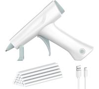 Uxsjakjsd Cordless Hot Glue Type-C Rechargeable 2600mAh Battery Powered, Ideal for School Crafts DIY, with 20pcs Glue Sticks A