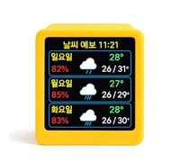 Uxsjakjsd Desktop Display Korean Smart Wifi Weather Station Portable with Temperature Humidity Time Alarms Clock Decoration D