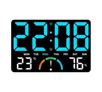 Uxsjakjsd Digital Wall Clock Featuring Large LED Display, Date Temperature Humidity, Modern Electric Design Suitable for Bedroom, Classroom B