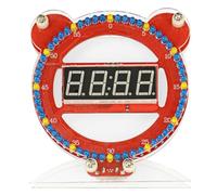 Uxsjakjsd DIY Soldering Kit Microcontroller Electronic Clock LED Digital Tube Bear Clock Making Project