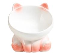 Uxsjakjsd Dog Bowl Cat Bowl with Slanted Mouth Pet Bowl Eating Bowl Drinking Bowl Gradient Ceramic Pet Supplies Pink