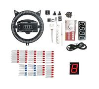 Uxsjakjsd DS1302 Electronic Clock Kit DIY with Rotating LED Display Time Temperature Learning Soldering Project Practice Solder Red