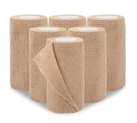 Uxsjakjsd Elastic Non-Woven Sports Athletic Tape Self Adhesive Bandage Wrap Roll 6-Pack, for Hand, Leg, Swelling, Grip Tape