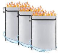 Uxsjakjsd Fireproof Waterproof 15" X 11" Document Bag(2000℉), 3-Pack Fire Proof Money Bag with Zipper Water for Cash Passport Storage