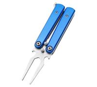 Uxsjakjsd Golf Alloy Forks Golf Divot Alloy Tool Forks Metal Foldable Butterfly Divot Tool with Bottle Opener Golf Course Gift Blue