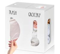 Uxsjakjsd Grocery Bag Holder Trash Bag Dispenser 2 in 1 Wood Garbage Bag Holder Wall Mount,for Plastic Bags A