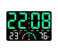 Uxsjakjsd Large LED Display Digital Wall Clock with Date, Temperature& Humidity, Modern Electric Design for Bedroom, Classroom D