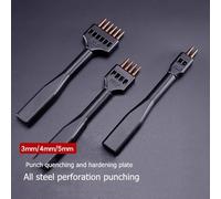 Uxsjakjsd Leather Punch Set 1.0mm Steel 4-6mm Spacing Round Hole& Stitching Chisel Pro Professional Leathercraft Tools