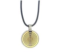Uxsjakjsd Multi-Wave Oscillator Golden Plated Energy Disc Pendant Necklace Lakhovsky MWO Balance Energy B