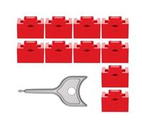 Uxsjakjsd Network Plug Dust-Proof RJ45 Insert Lock with Key for Enhanced for Switch, Router Data Security Protection(10PCS) Red