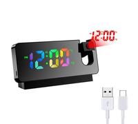 Uxsjakjsd NEW HD LED Digital Projection Clock Projection AlarmClock Temperature Display Home Decoration Desktop Clock B