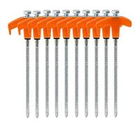 Uxsjakjsd Outdoor Camping Tent Pegs 25cm Carbon Steel, M8 Screw-in Ground Nails, for Secure Anchor Stakes for Tents