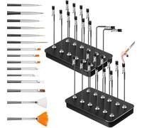 Uxsjakjsd Painting Stand Base Holder with 24 Clips& 15 Cleaning Brushes-Model for Spraying Hobby, DIY Cards Photos