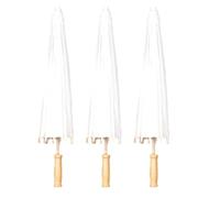 Uxsjakjsd Party Favor 3PCS Paper Parasol Wedding Umbrella 60cm Bamboo Umbrellas for Bridal Shower Centerpieces Photo Props