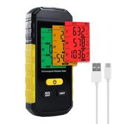 Uxsjakjsd Radiation Meter 3in-1 EMF Detector for EF, MF,WiFi Signal with 3-Color Sound Light Alarm,Data Hold,for Home