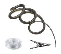 Uxsjakjsd Realistic Rubber Snake Prank Props with String Clip-Fake Snake on A String for Teasing Friends