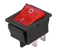 Uxsjakjsd Red Light Illuminated 4 Pin DPST ON/Off Snap in Rocker Switch 16A 20A 250V AC