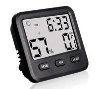 Uxsjakjsd Temperature and Humidity Meter Electronic Digital Display Thermometer for Bedroom and Office with Time Display Backlit Precision Display for Clear Readings. with Desk Clock