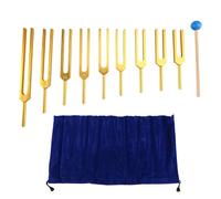 Uxsjakjsd Tuning Forks Chakra Set, 174Hz/285Hz/396Hz/417Hz/528Hz/639Hz/741Hz/852Hz/963Hz,for Healing Chakra,Sound Therap Gold