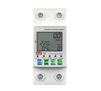 Uxsjakjsd Tuya WiFi 63A 2p Energy Meter,Over/Under Voltage Leakage Current Protector Switch,Smart Power Circuit Relay Switch KWh