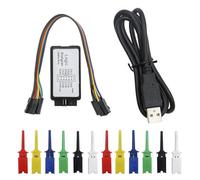 Uxsjakjsd USB Logic Analyzer Device with 12PCS 6 Colors Test Hook Clip Set USB Cable 24MHz 8 Channel UART IIC SPI Debug