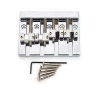 Uxsjakjsd Vintage 4 String Fixed Bridge Bottom Through String Spacing 19MM 82.3x63.5MM Silver