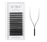UY Lashes Extension Professional Grade Black Volume Eyelashes Extension Y Shaped Soft Eyelashes Thin Root Easy Fan Making for Lash Artists(UY-0.07-D-8-15)