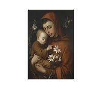UYAART Saint Anthony of Padua with Child Jesus Canvas Poster Bedroom Decor Landscape Office Room Decor Gift 08x12inch(20x30cm)