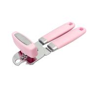 Uyauld Manual Can Opener, Handheld Comfortable Grip, Oversized Easy Turn Knob, Built in Bottle Opener, Hangs for Convenient Kitchen Storage, Easily Open Tin Cans for Smooth Edge, Pink (Pink, Single)