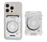 UYCCIMB Cyberpunk Futuristic Magsafe Wallet, Magnetic Cell Phone Wallet for RFID, Holder 3 Cards, Mag-safe Compatible with iPhone 17/16/15/14/13 Series(Not for 13/12mini)， White