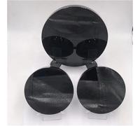 UYCUODLUY 1pc 20cm high polished obsidian coaster carvings black round crystal mirror plate for home decoration